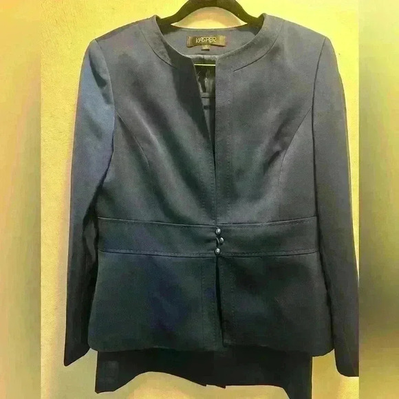 KASPER WOMENS BLue 2PC BLAZER & SKIRT SIZE 10. - Picture 1 of 7